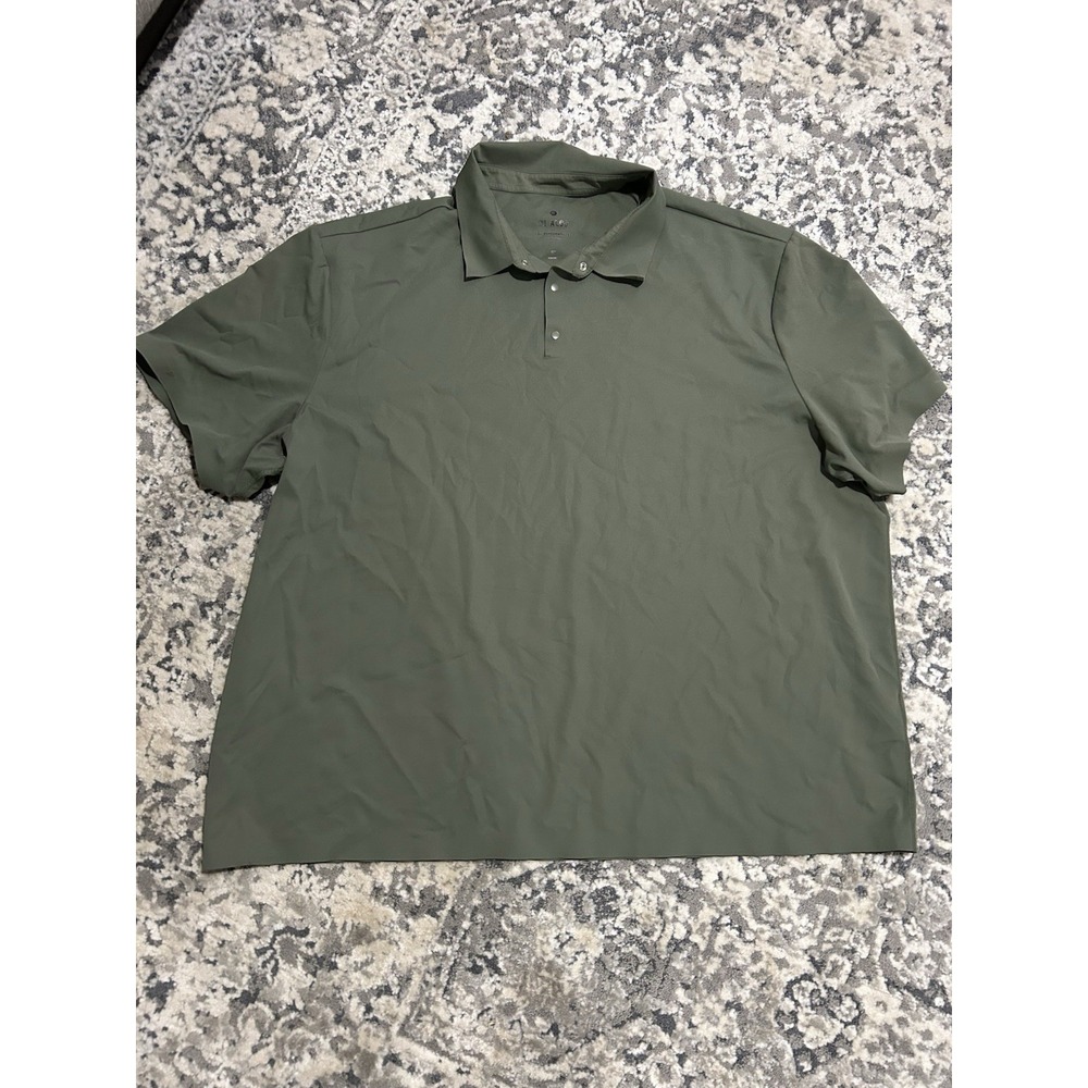 0.1 Algo Men's Olive Green Polo Short Sleeve Shirt Size 3xl